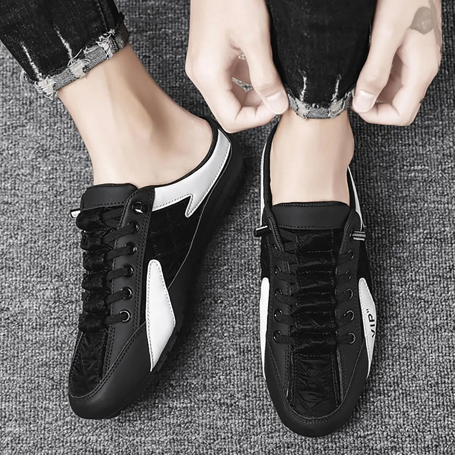 2023 Men's New Spring And Autumn Fisherman's Shoes Slip On Shoes Mens Suede Shoes Casual Lightweight Tennis Mesh Trendy