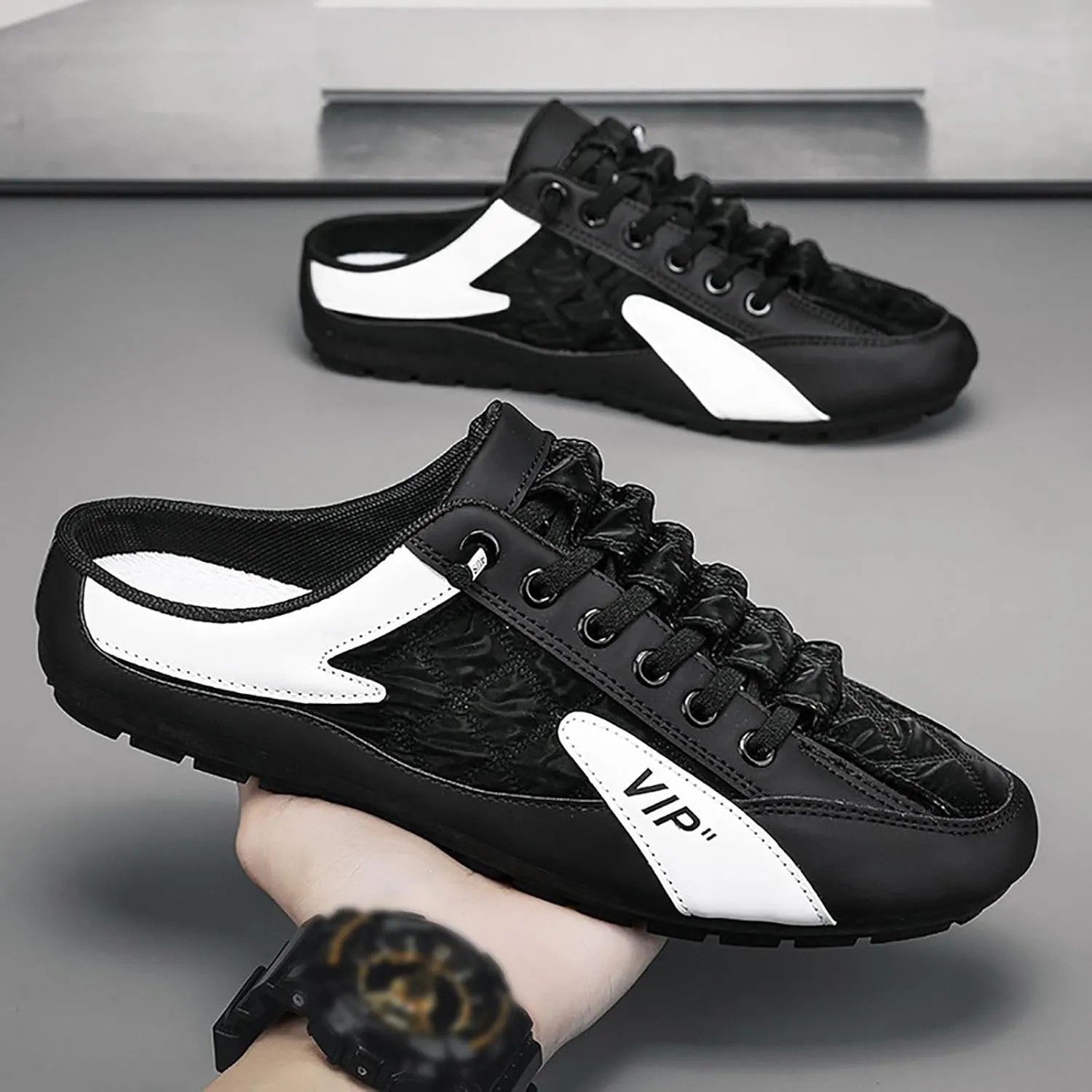 2023 Men's New Spring And Autumn Fisherman's Shoes Slip On Shoes Mens Suede Shoes Casual Lightweight Tennis Mesh Trendy