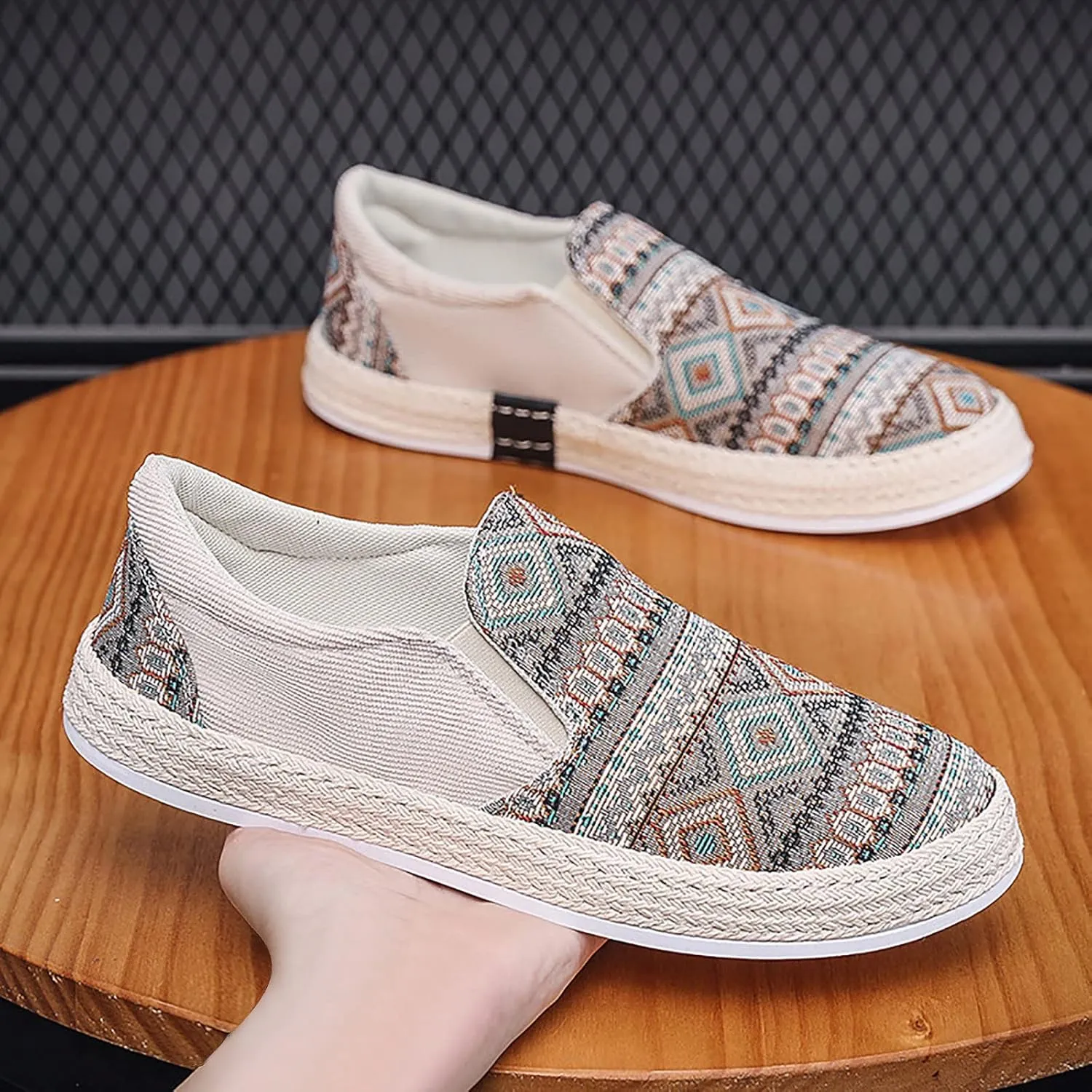 2025 Men's New Spring and Fisherman's Shoes Canvas Thick Soled Slip On Shoes Men Sneaker