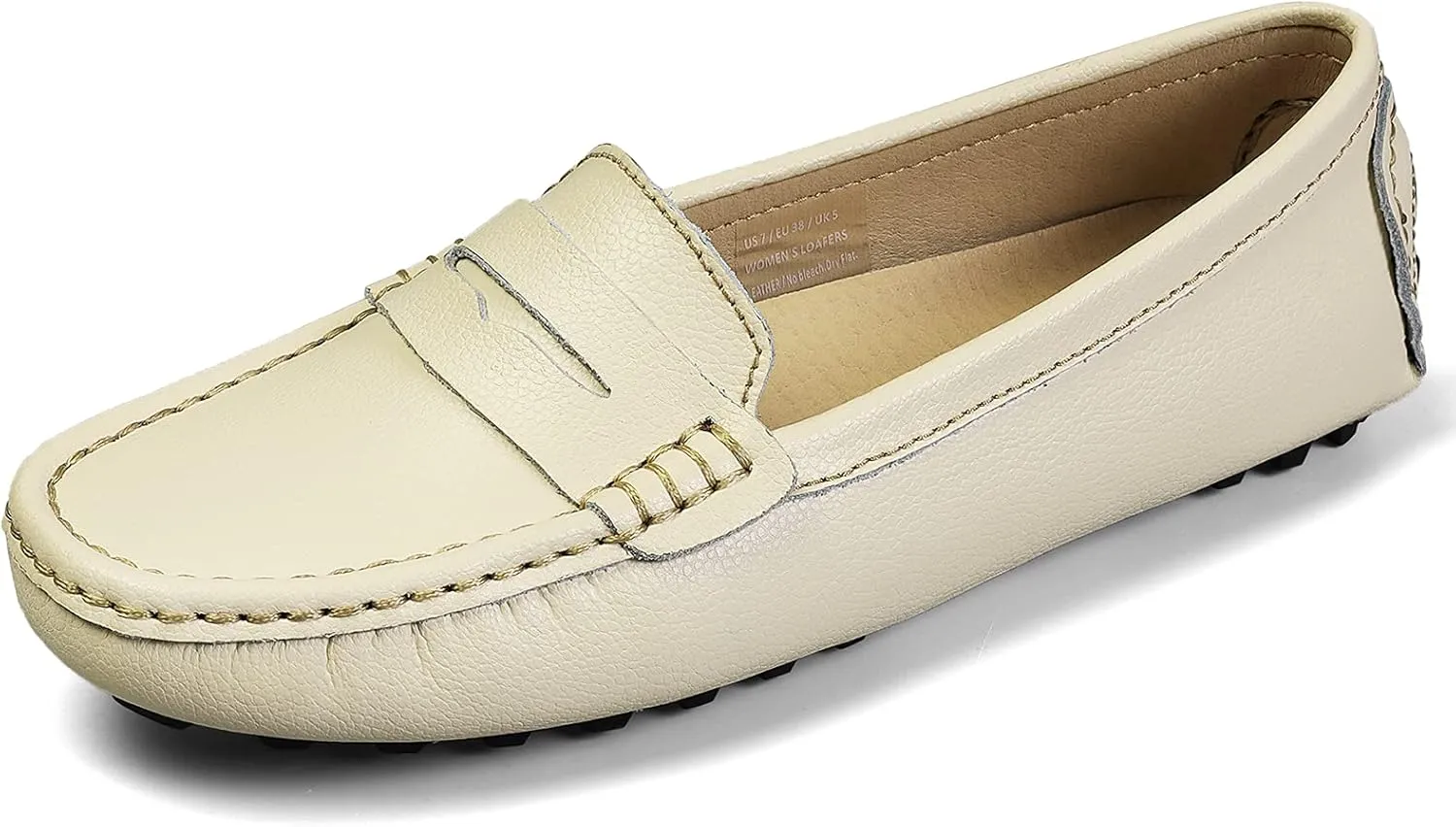 Artisure Women's Classic Comfort Leather Penny Loafers Casual Slip-Ons Lightweight Walking Flats Driving Mocs Boat Shoes
