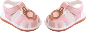 Baby Infant Leather Beach Water Sandals Barefoot Hook Loop Cute Bunny Flat Non Slip First Walking Shoes Newborn Light