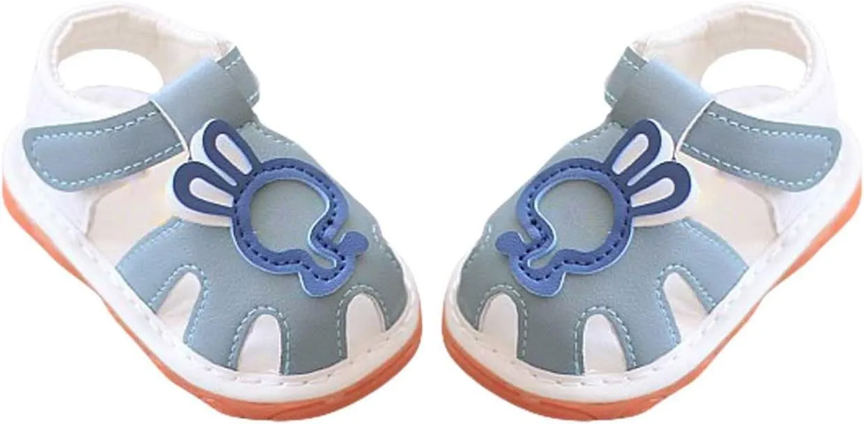Baby Infant Leather Beach Water Sandals Barefoot Hook Loop Cute Bunny Flat Non Slip First Walking Shoes Newborn Light