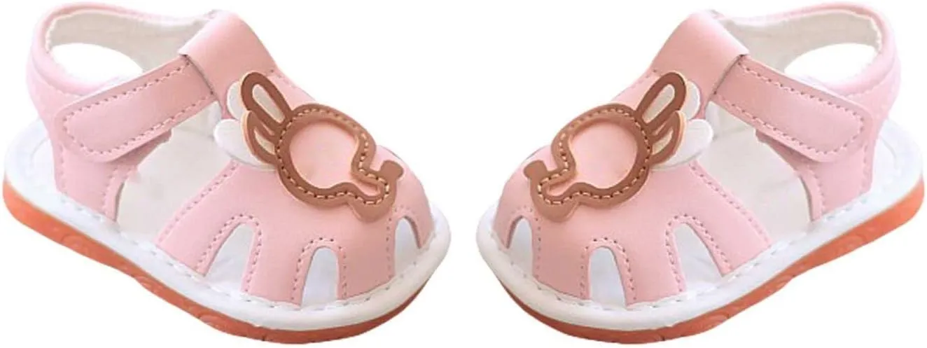 Baby Infant Leather Beach Water Sandals Barefoot Hook Loop Cute Bunny Flat Non Slip First Walking Shoes Newborn Light