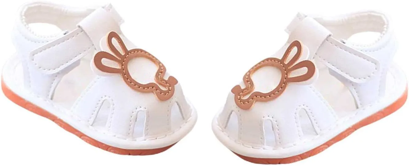 Baby Infant Leather Beach Water Sandals Barefoot Hook Loop Cute Bunny Flat Non Slip First Walking Shoes Newborn Light