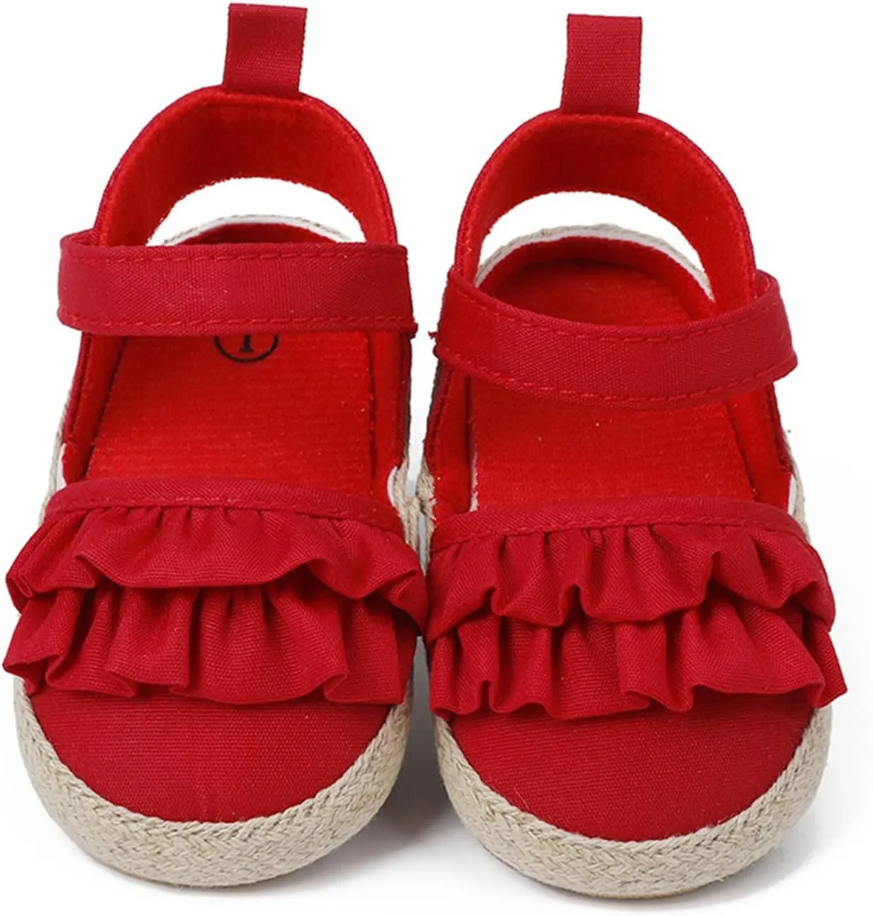 Baby Kids Canvas Non Slip Sandals Soft Light Breathable Summer Casual Shoes Boys Toddler Barefoot Ruffle Hook Loop Shoes