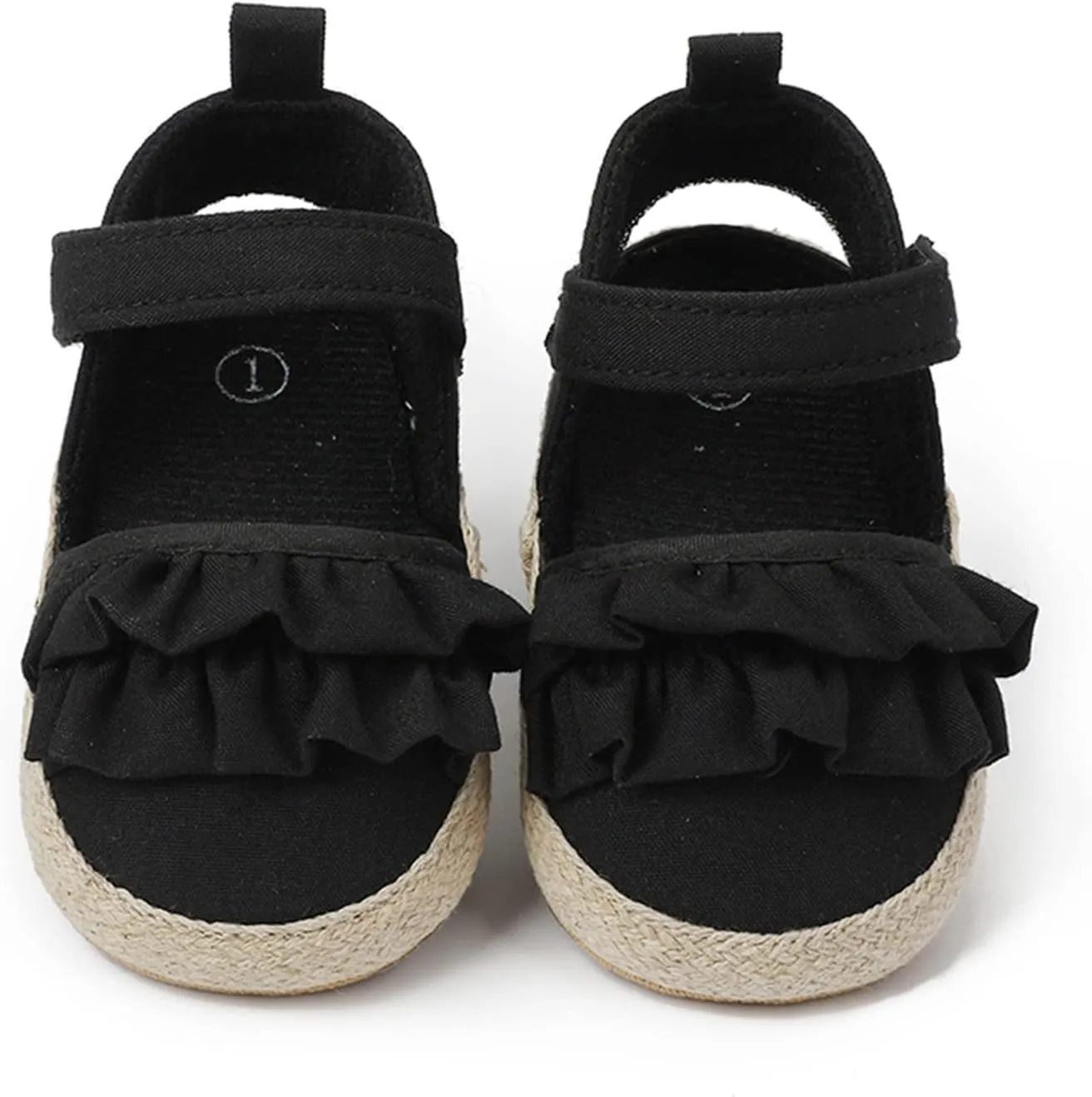 Baby Kids Canvas Non Slip Sandals Soft Light Breathable Summer Casual Shoes Boys Toddler Barefoot Ruffle Hook Loop Shoes