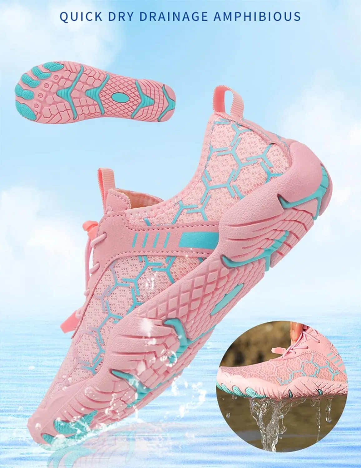 Barefoot Beach and Pool Shoes for Women Men Waterproof Trail Running Sneakers Healthy and Non-Slip Barefoot Shoes Unisex Athletic Outdoor Sneaker Pro Wide Toe Box Shoe