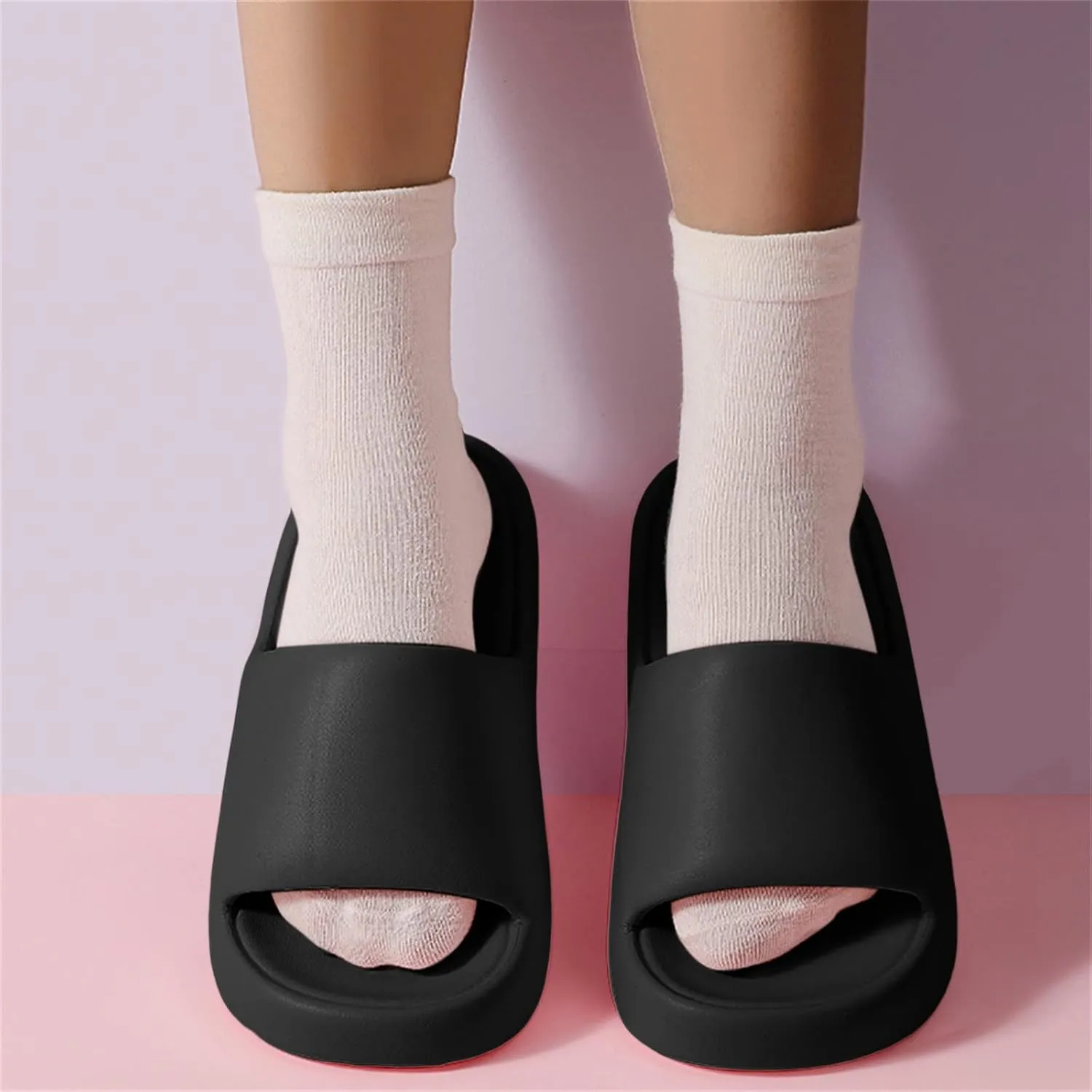 Bath Slippers Shower Shoes for Living Room Pool Beach Spa Public Showers Comfy and Cushioned Thick Sole