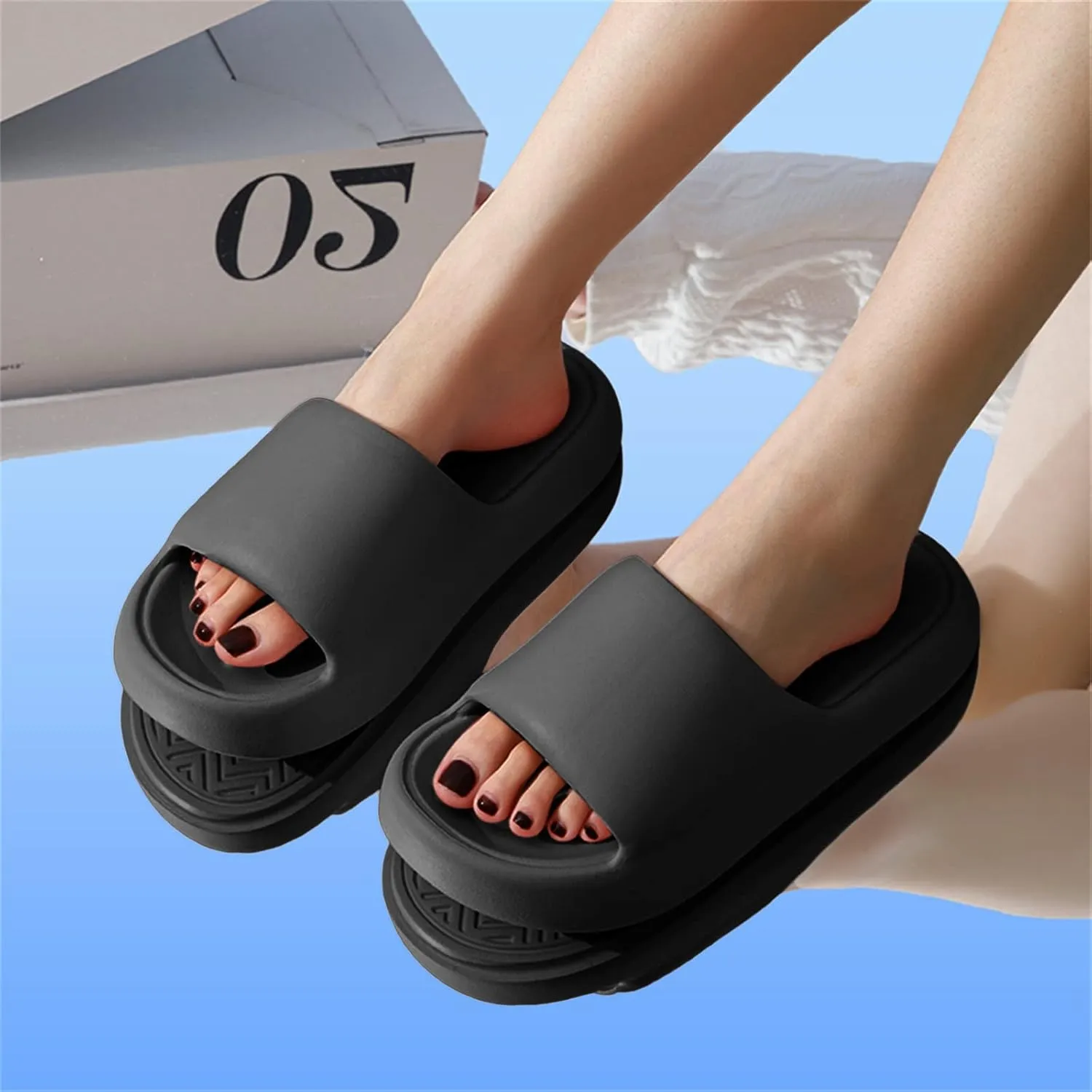 Bath Slippers Shower Shoes for Living Room Pool Beach Spa Public Showers Comfy and Cushioned Thick Sole