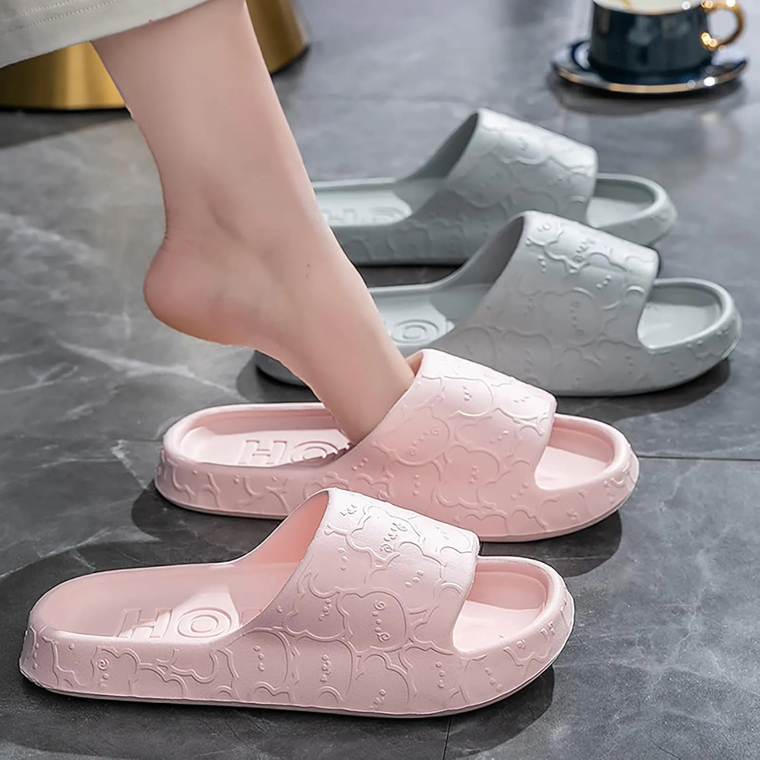 Bathroom Slippers Men Slides for Women Mens Slides Shower Shoes Women Pool Comfortable Living Room Slippers
