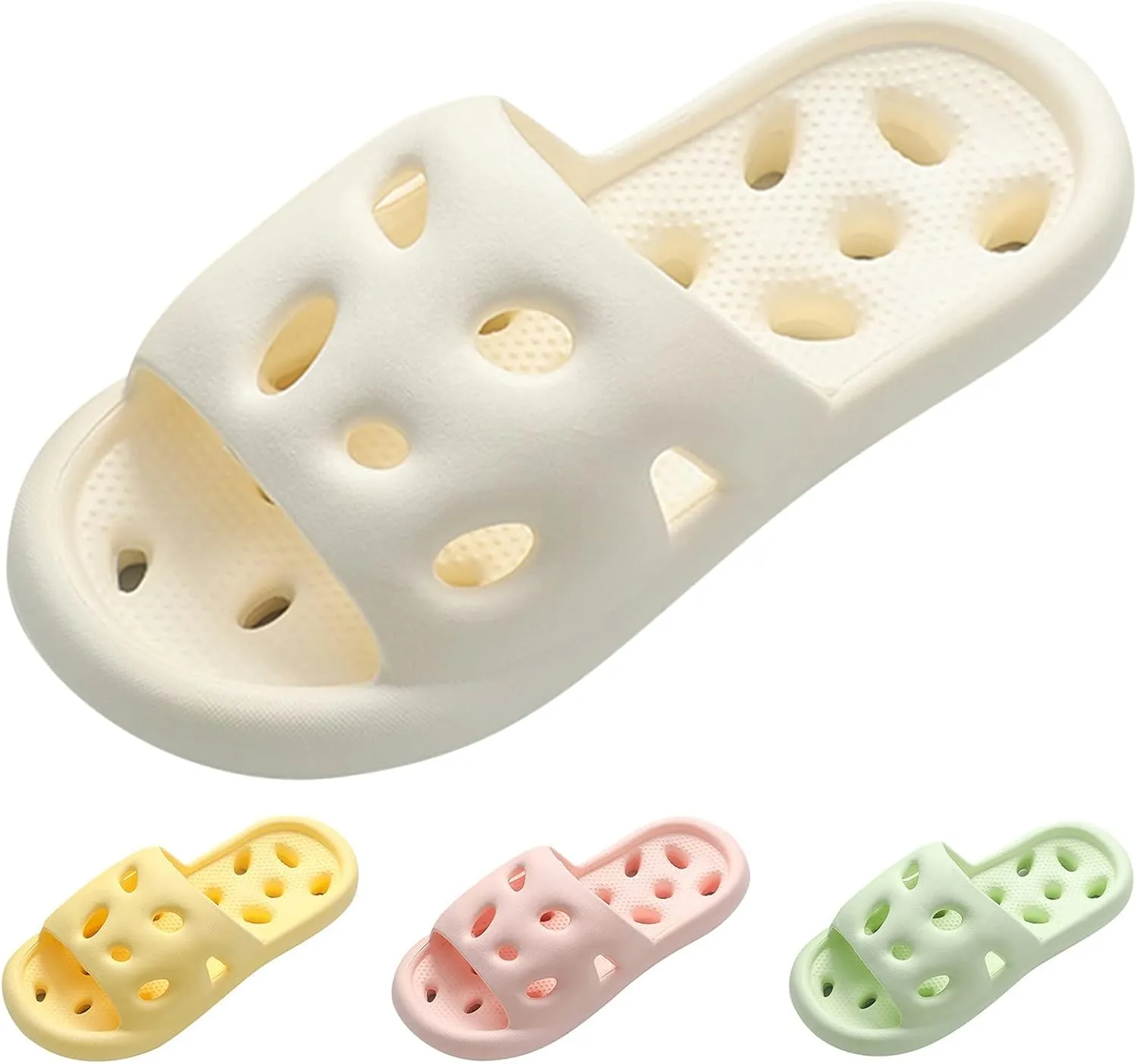 Bathroom Slippers Ultra Comfort Non-Slip Shower Sandals Indoor and Outdoor Cloud Slides Shower Sandals House Shoes