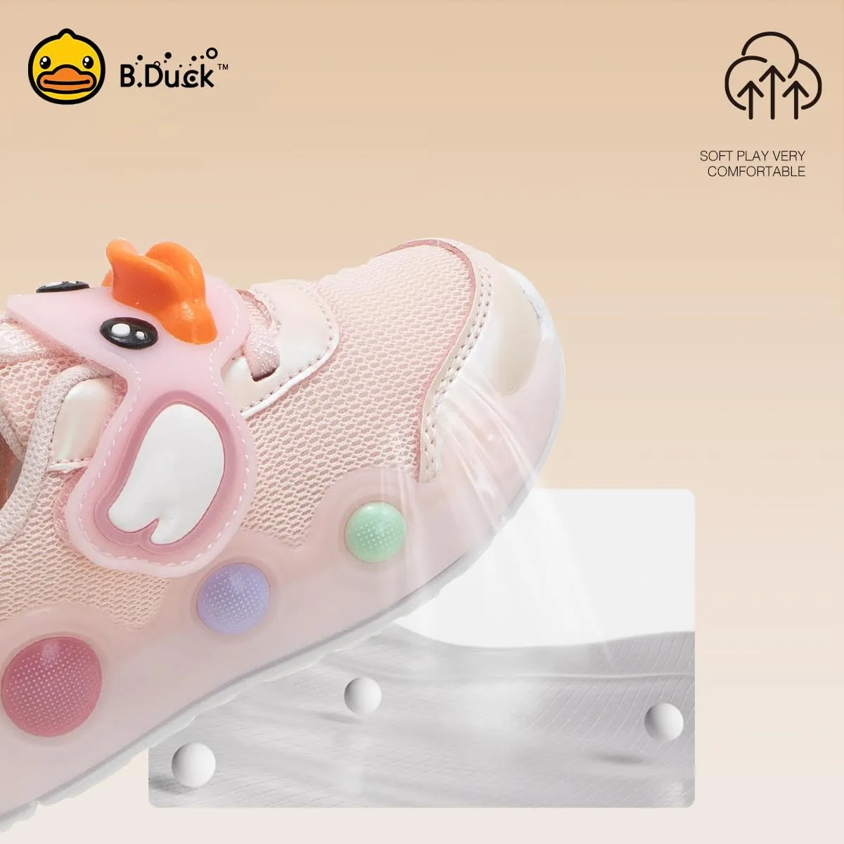 B.Duck Toddler Shoes for Girl and Boy - 3D Cartoon Kids Sneakers Size 5-12