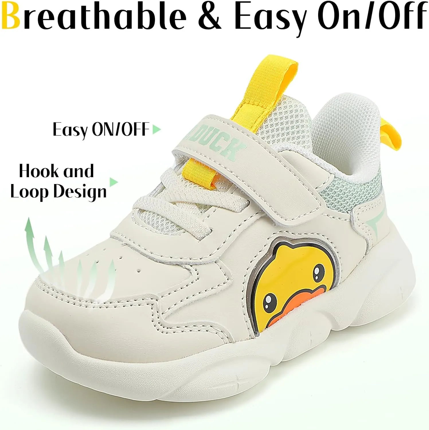 B.Duck Toddler Shoes for Girl and Boy - 3D Cartoon Kids Sneakers Size 5-12