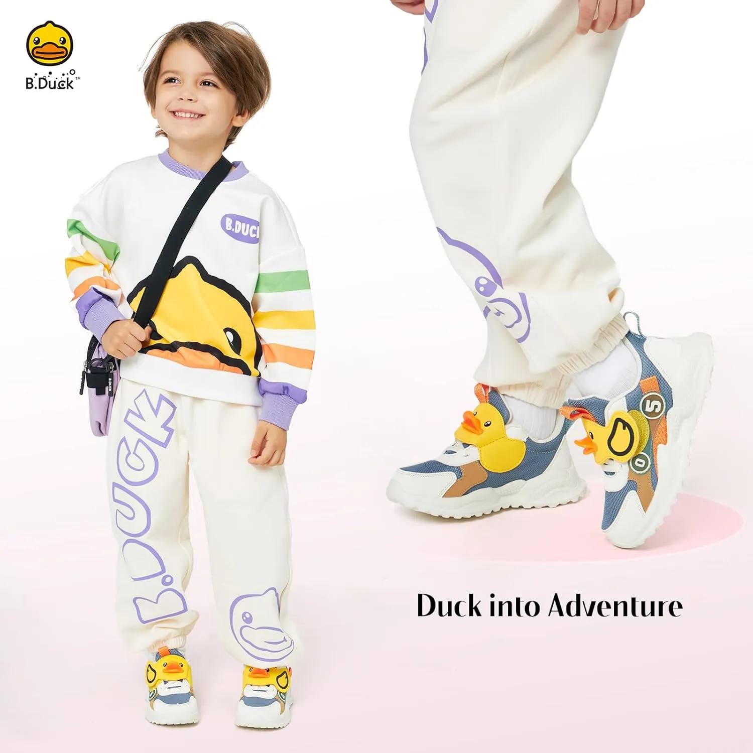 B.Duck Toddler Shoes for Girl and Boy - 3D Cartoon Kids Sneakers Size 5-12
