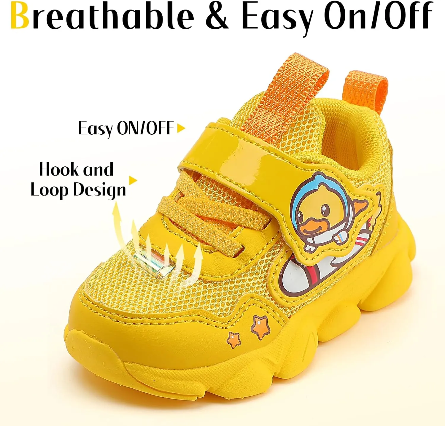 B.Duck Toddler Shoes for Girl and Boy Kids Shoes Toddler Sneakers Girls Shoes [Cute Cartoon Duck] Toddler Running Shoes Toddler Sneakers for Toddler/Little Kid Shoes Size 6-12
