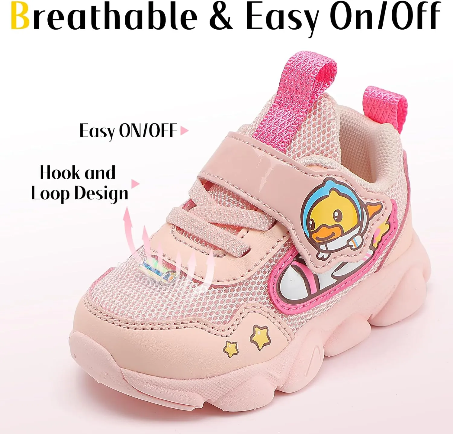 B.Duck Toddler Shoes for Girl and Boy Kids Shoes Toddler Sneakers Girls Shoes [Cute Cartoon Duck] Toddler Running Shoes Toddler Sneakers for Toddler/Little Kid Shoes Size 6-12