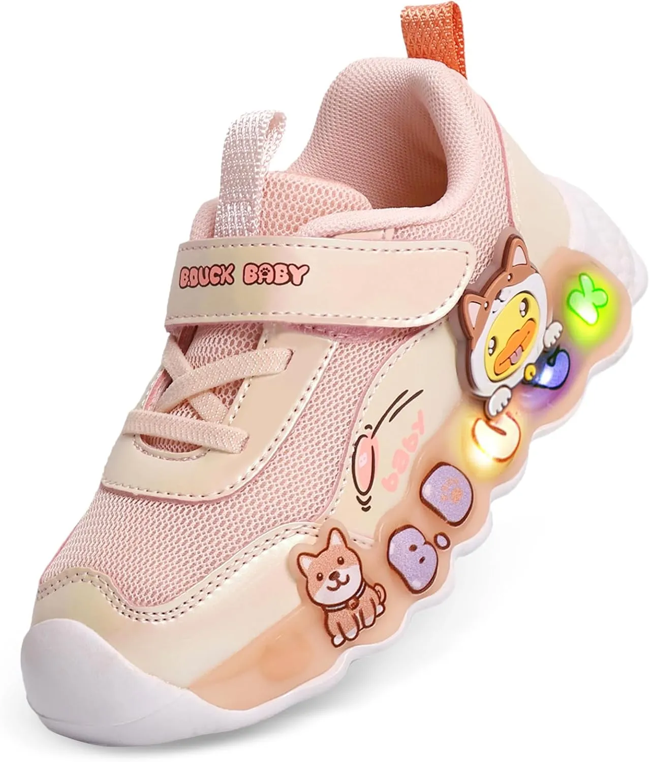 B.Duck Toddler Shoes for Girl and Boy Light Up Shoes [Comfortable & Playful] Kids Shoes with Led Toddler Running Shoes Toddler/Little Kid Sneakers Cute Cartoon Dinosaur Shoes Size 4-13