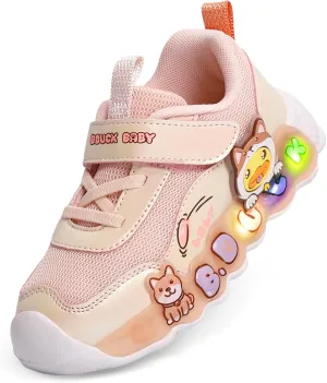 B.Duck Toddler Shoes for Girl and Boy Light Up Shoes [Comfortable & Playful] Kids Shoes with Led Toddler Running Shoes Toddler/Little Kid Sneakers Cute Cartoon Dinosaur Shoes Size 4-13