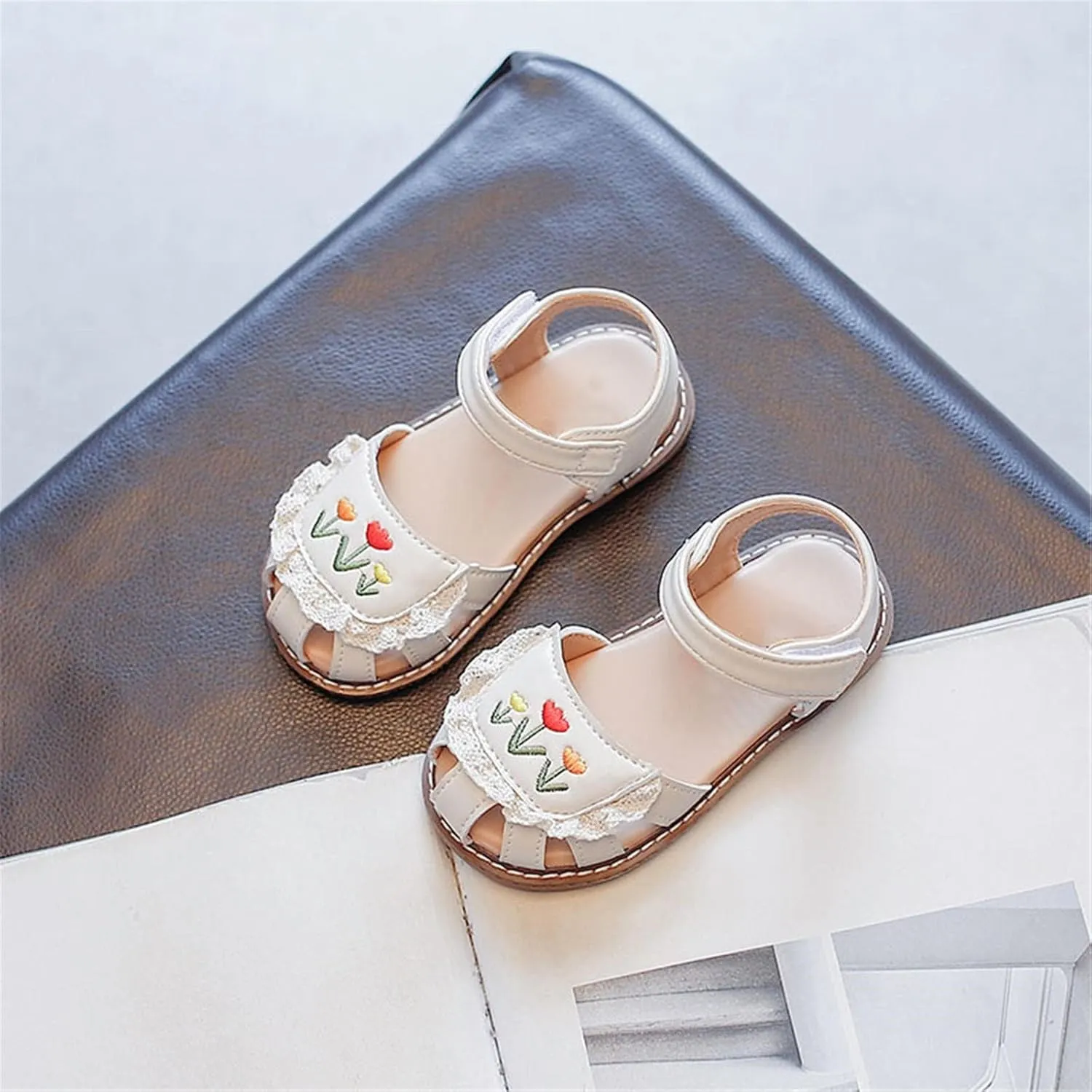 Black Ballet Shoes for Girls Shoelaces Light Weight Adjustable Straps Summer Little Child/Big Kid 2 Tiny Feet Baby Shoes