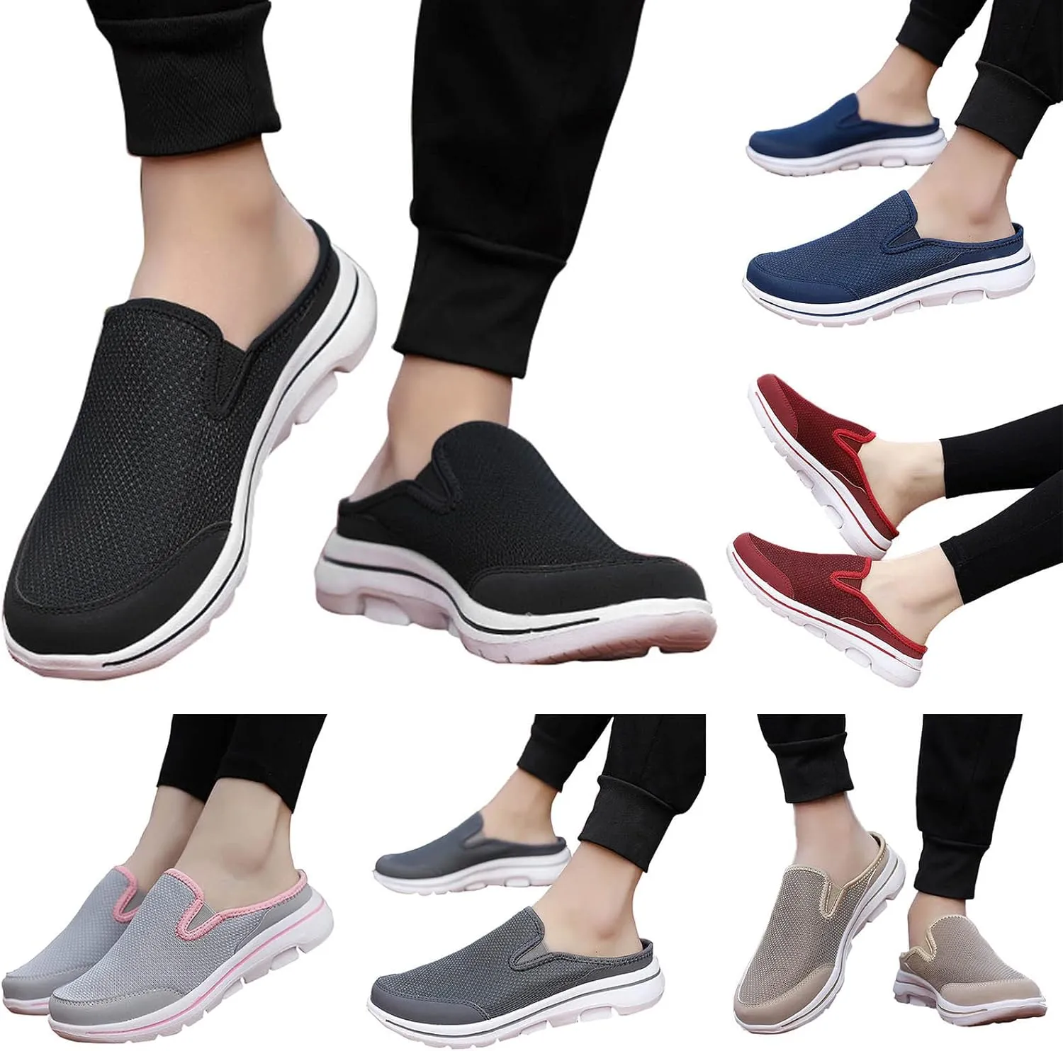 Casual Shoes Lace up Men Sports Shoes Fashionable Simple and Solid Summer Couple Mesh Breathable Comfortable and