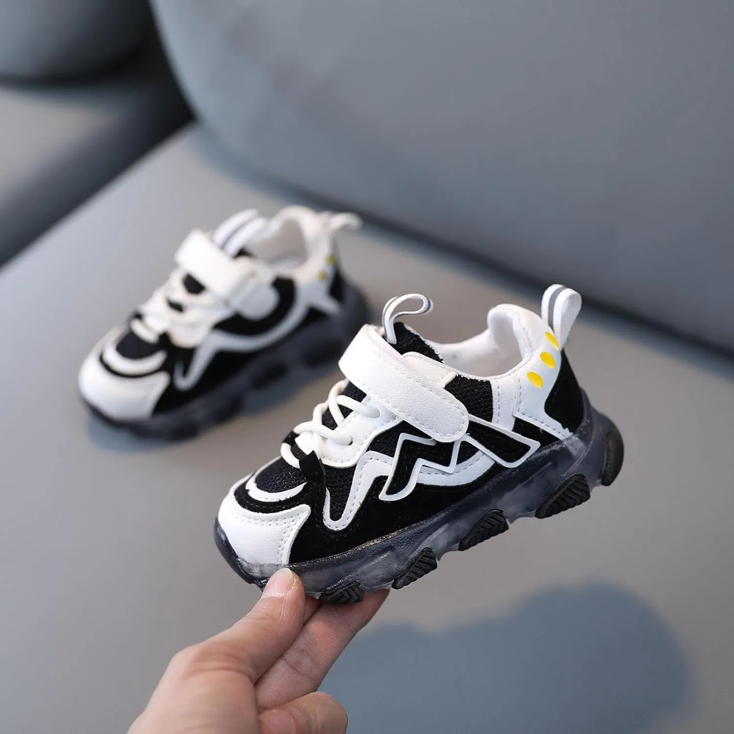 Children Boys Girls Light Up Sneakers Spring Summer Baby Toddler Infant Platform Luminous Chunky Heel Color Block Shoes