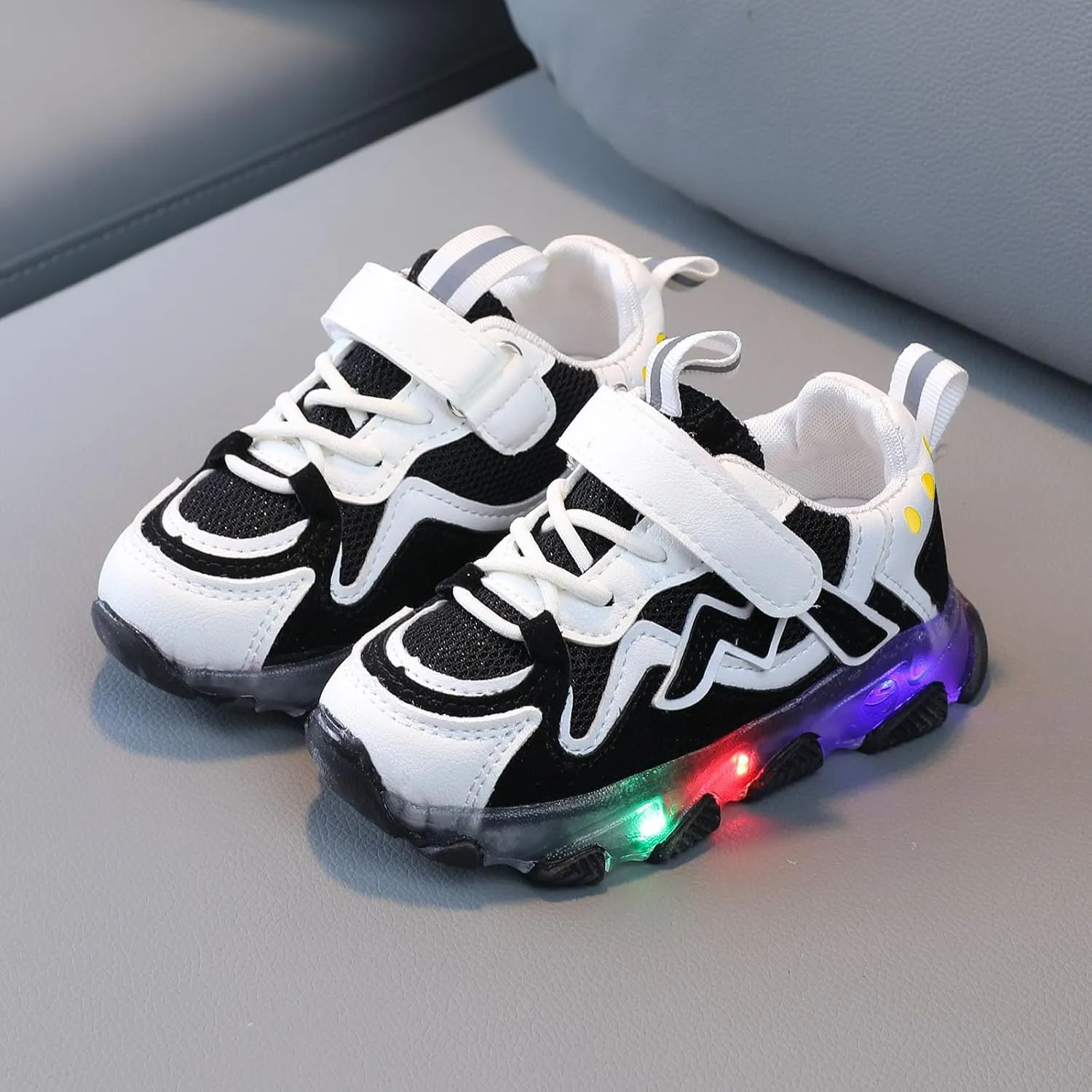 Children Boys Girls Light Up Sneakers Spring Summer Baby Toddler Infant Platform Luminous Chunky Heel Color Block Shoes