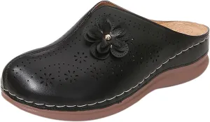 Clogs for Women Close Toe Orthopedic Sandals with Arch Support Summer Slip On Wedge Sandals Comfortable Buckle Slingback Mules