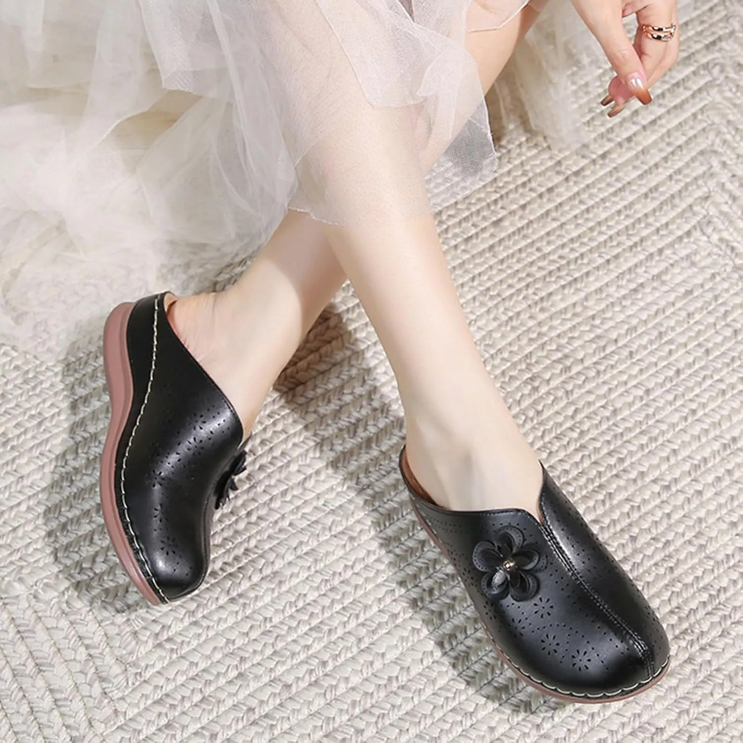 Clogs for Women Close Toe Orthopedic Sandals with Arch Support Summer Slip On Wedge Sandals Comfortable Buckle Slingback Mules