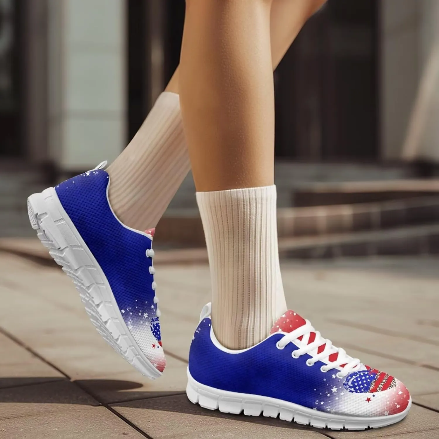 Coloranimal Spring Summer Gift Flats for Women Men Running Walking Sneakers