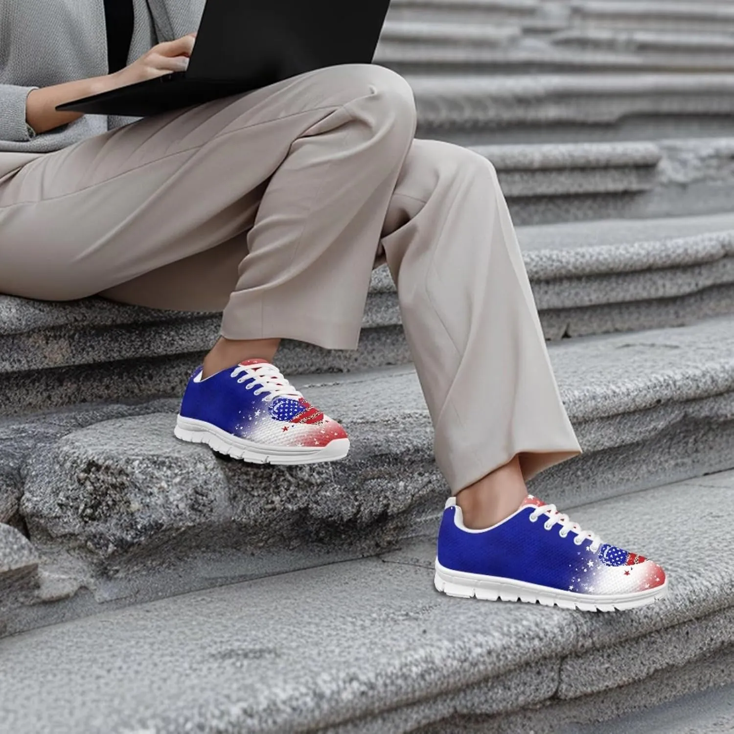 Coloranimal Spring Summer Gift Flats for Women Men Running Walking Sneakers