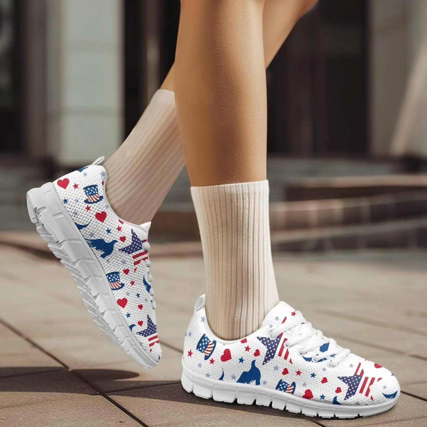 Coloranimal Spring Summer Gift Flats for Women Men Running Walking Sneakers