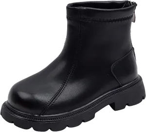 Comfortable Boots for Baby Fashion Spring Autumn Children's Boots Boys' And Girls' Ankle (Black, 12.5 Little Child)
