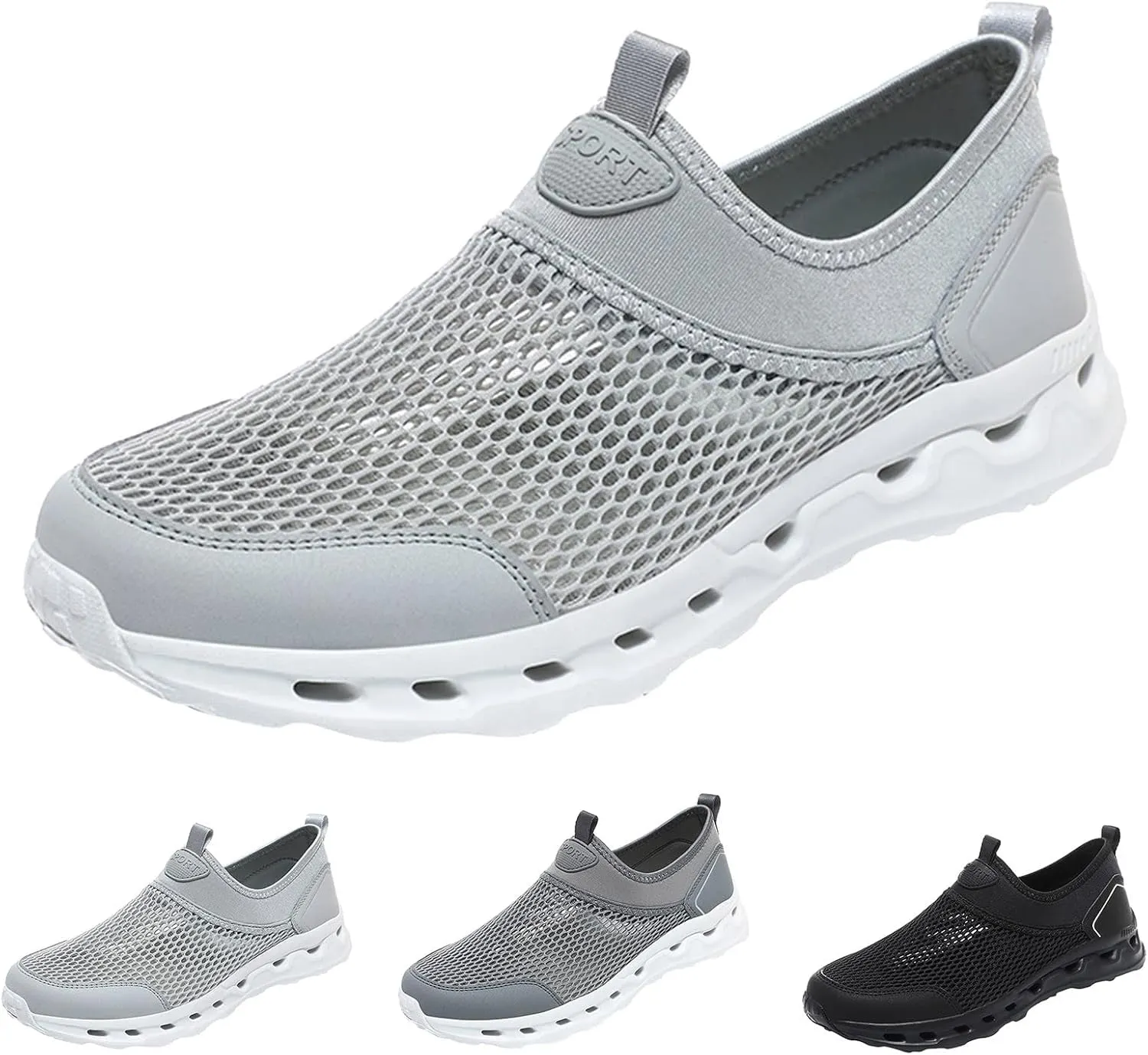 Couple Sports Shoes Spring and Summer New Pattern Fashion Simple Mesh Breathable Men's Leather Sneaker