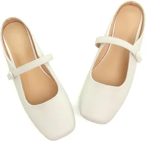 Dear Time Women's Backless Flats Comfortable Slip-ons Dress Mary Jane Shoes
