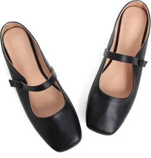 Dear Time Women's Backless Flats Comfortable Slip-ons Dress Mary Jane Shoes