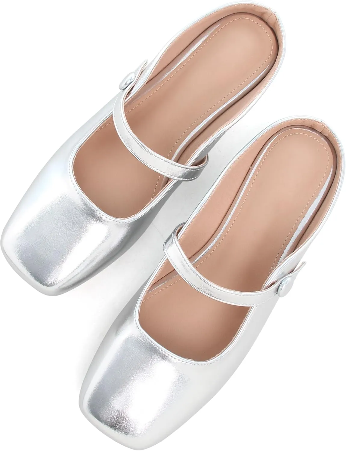 Dear Time Women's Backless Flats Comfortable Slip-ons Dress Mary Jane Shoes
