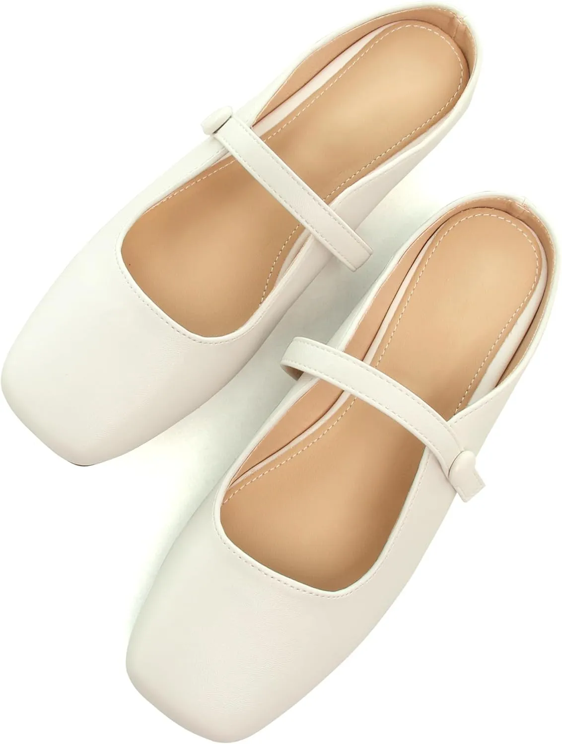 Dear Time Women's Backless Flats Comfortable Slip-ons Dress Mary Jane Shoes