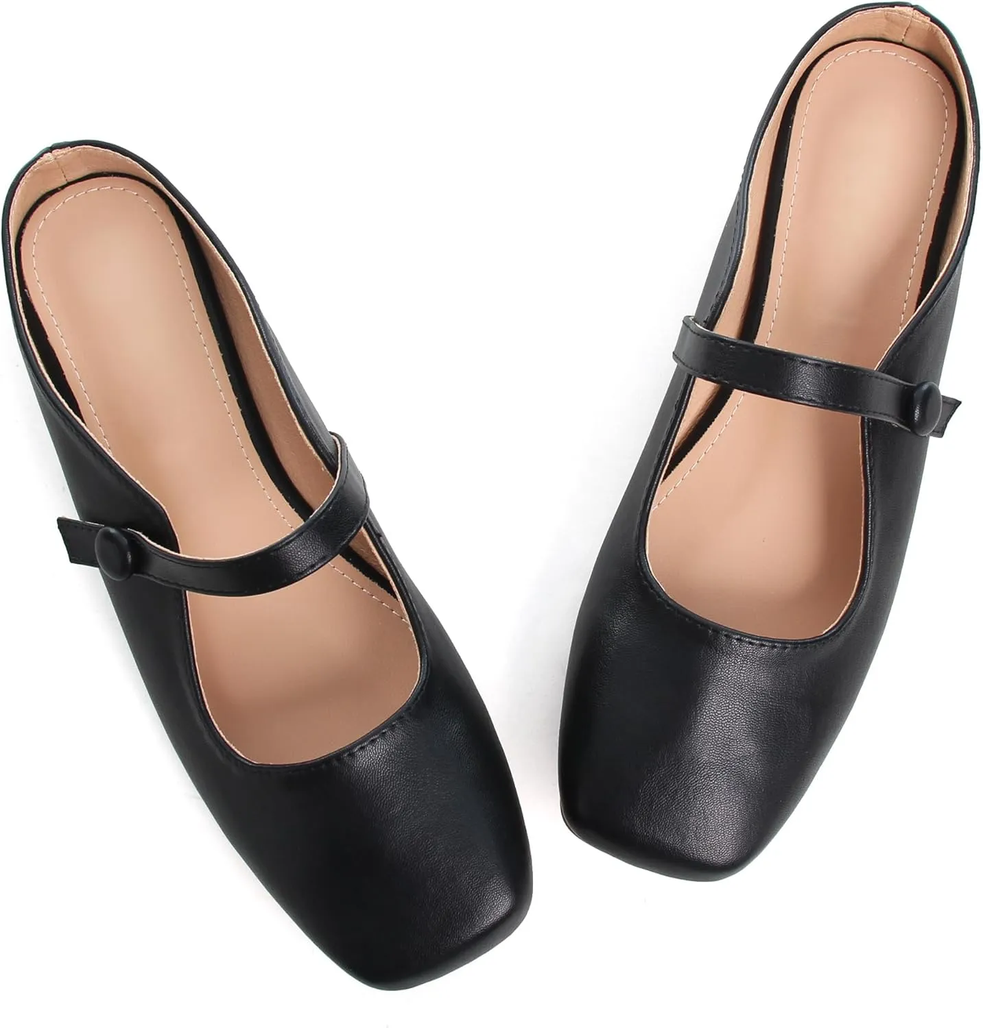 Dear Time Women's Backless Flats Comfortable Slip-ons Dress Mary Jane Shoes