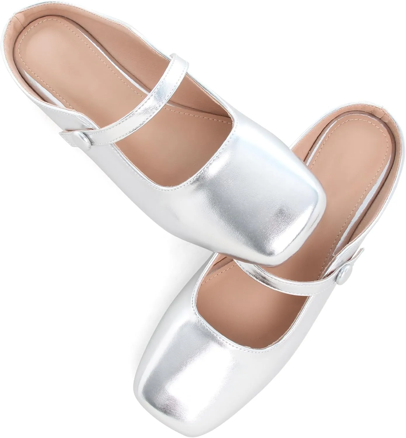 Dear Time Women's Backless Flats Comfortable Slip-ons Dress Mary Jane Shoes
