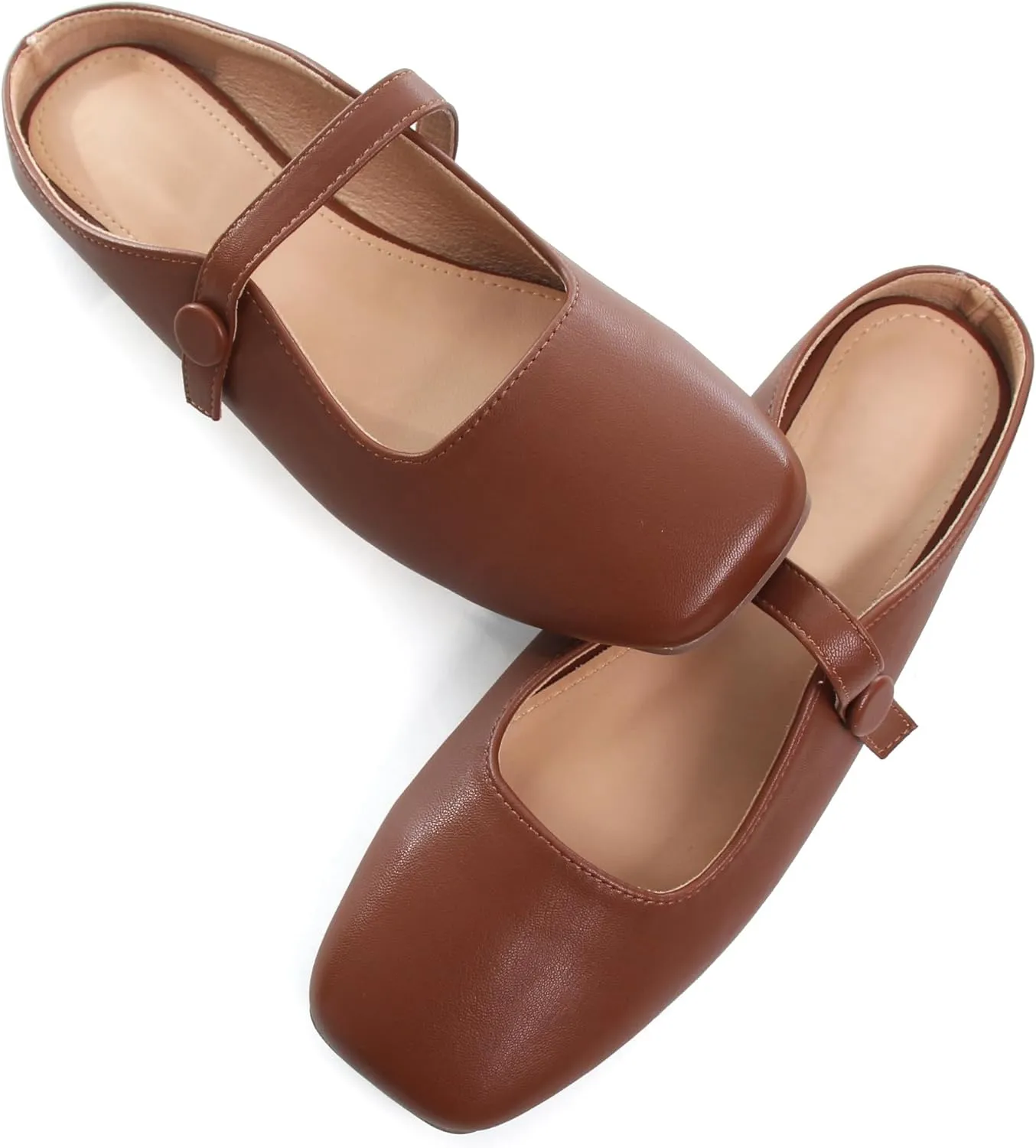 Dear Time Women's Backless Flats Comfortable Slip-ons Dress Mary Jane Shoes
