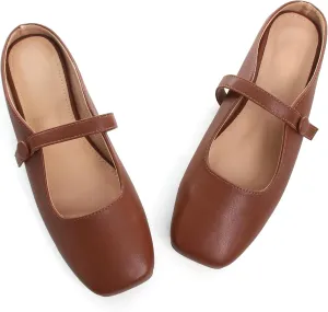 Dear Time Women's Backless Flats Comfortable Slip-ons Dress Mary Jane Shoes