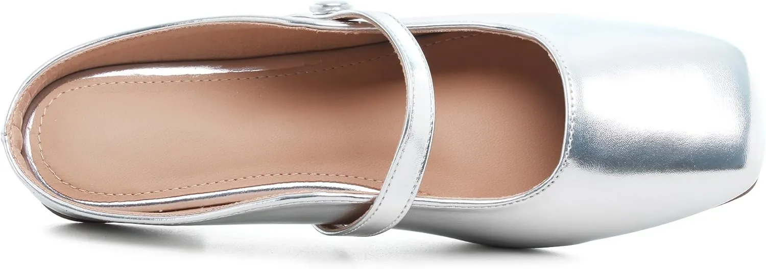 Dear Time Women's Backless Flats Comfortable Slip-ons Dress Mary Jane Shoes