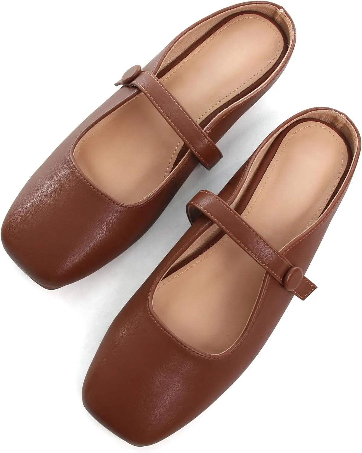 Dear Time Women's Backless Flats Comfortable Slip-ons Dress Mary Jane Shoes