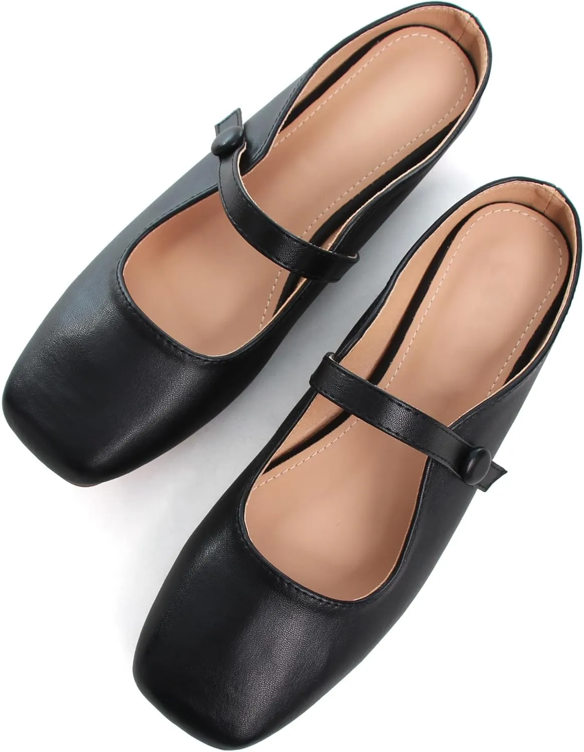 Dear Time Women's Backless Flats Comfortable Slip-ons Dress Mary Jane Shoes