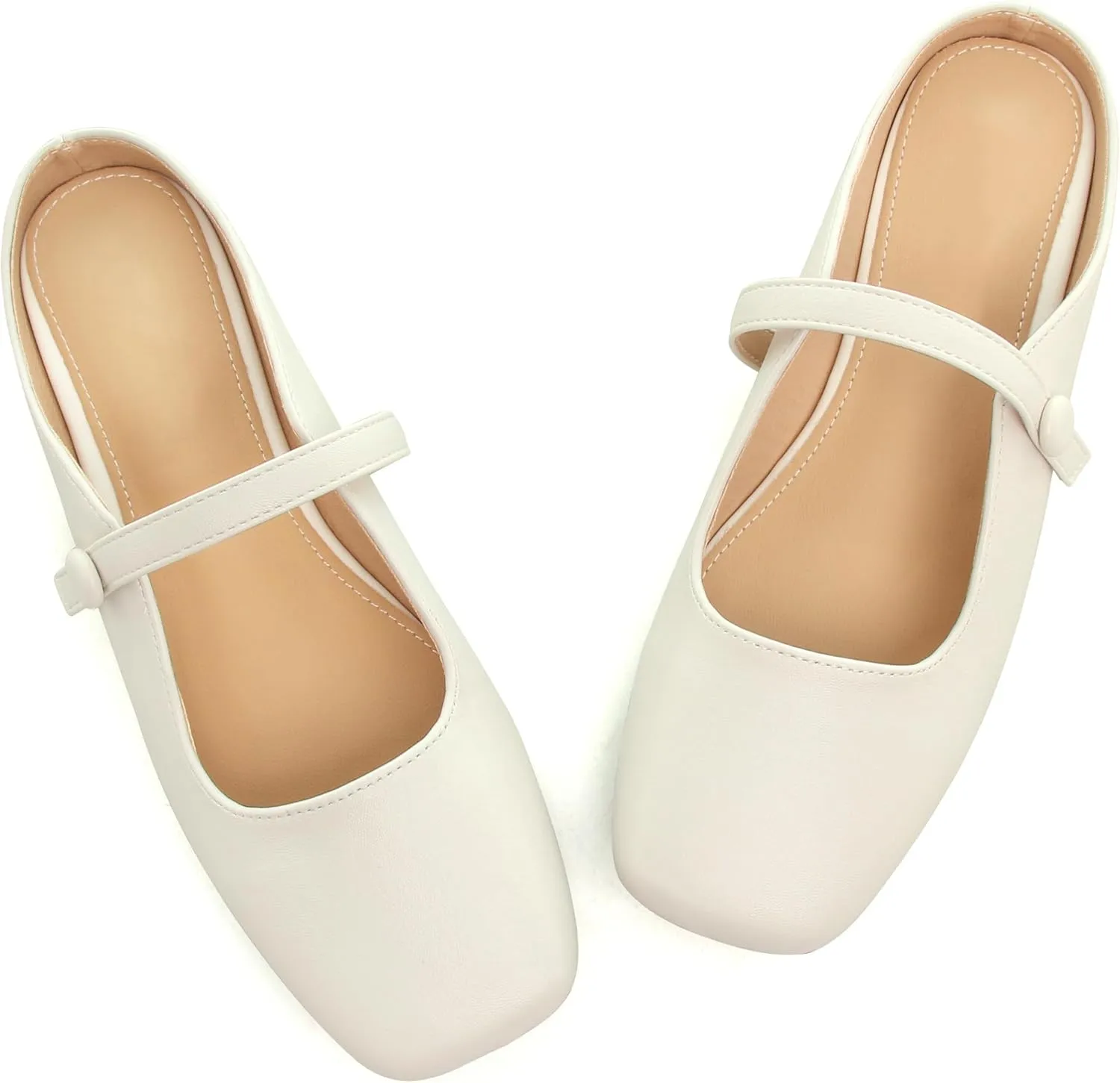 Dear Time Women's Backless Flats Comfortable Slip-ons Dress Mary Jane Shoes