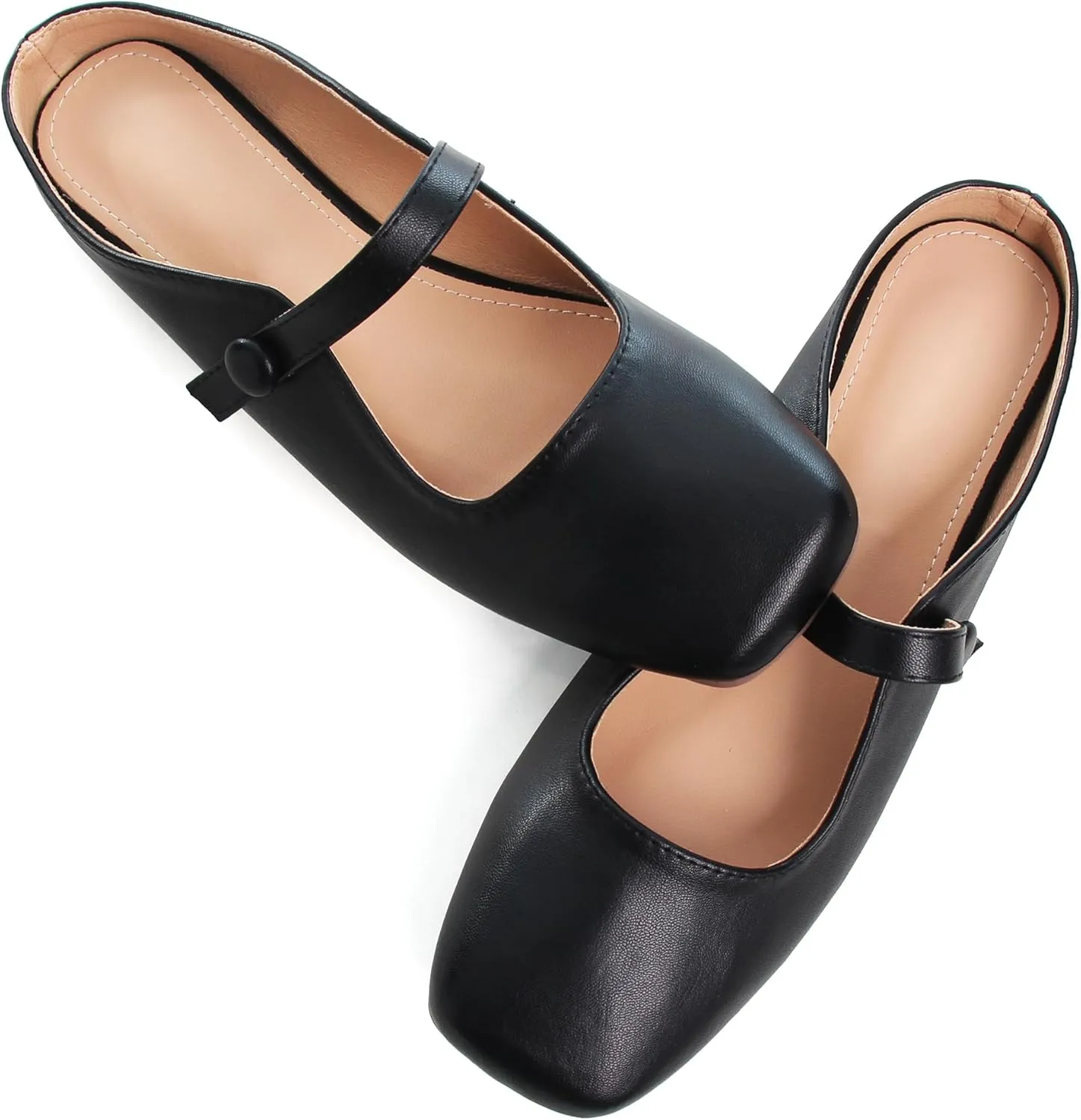 Dear Time Women's Backless Flats Comfortable Slip-ons Dress Mary Jane Shoes