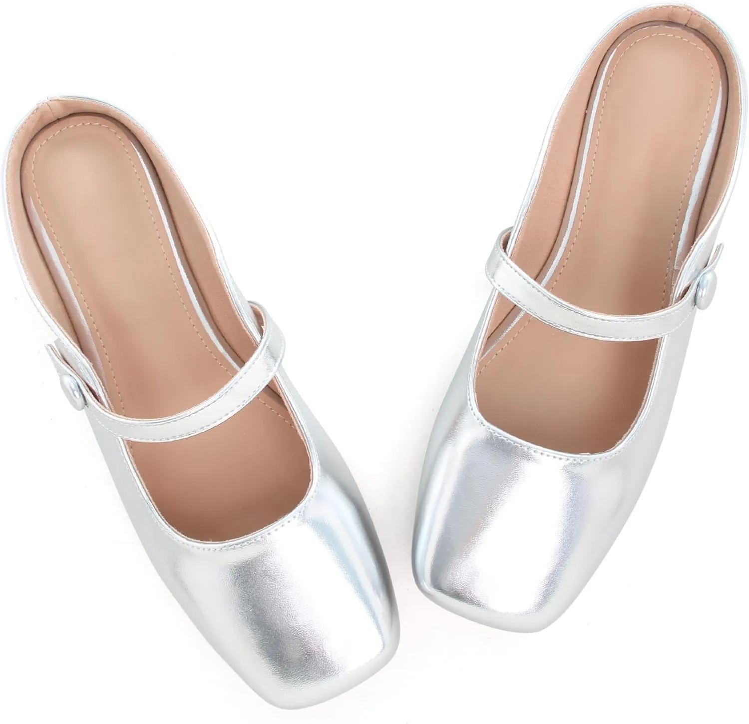 Dear Time Women's Backless Flats Comfortable Slip-ons Dress Mary Jane Shoes