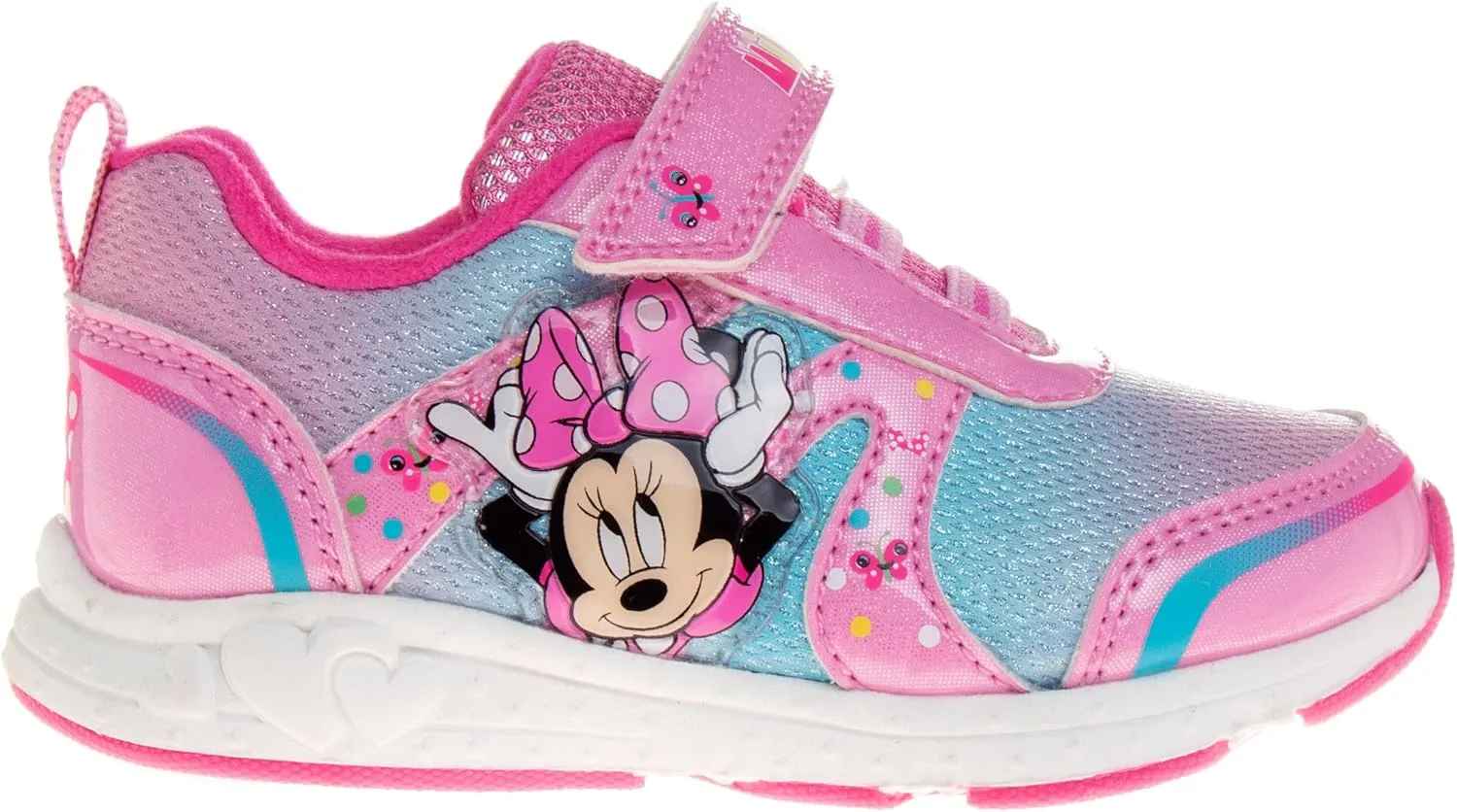 Disney Girls Minnie Mouse Light Up Laceless Running Shoes (Toddler/Little Girl)