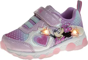 Disney Girls Minnie Mouse Light Up Laceless Running Shoes (Toddler/Little Girl)
