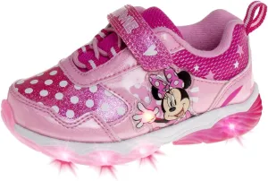 Disney Girls Minnie Mouse Light Up Laceless Running Shoes (Toddler/Little Girl)